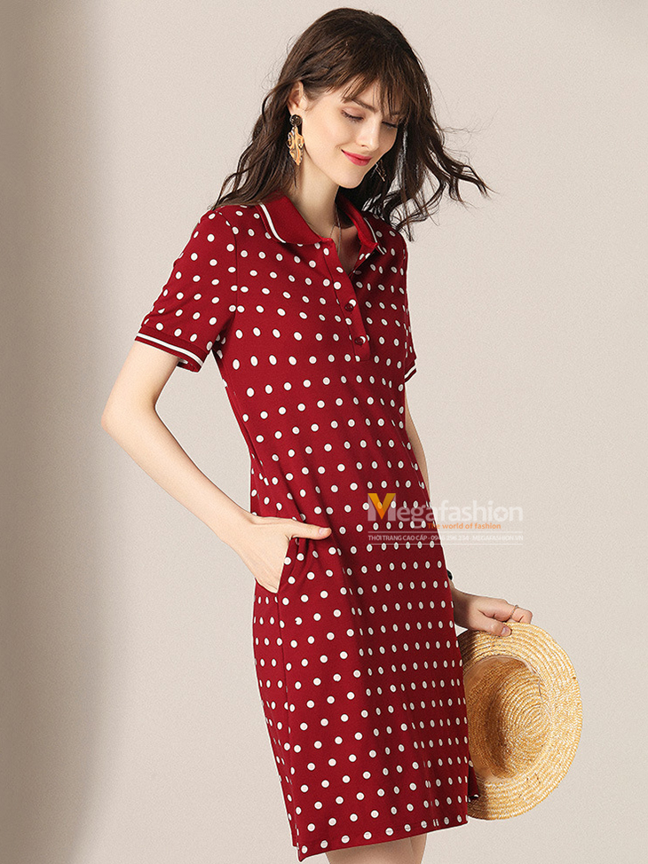 Jumpsuit - Đồ bay dài cổ tim ống suông rộng chấm bi tay phối bèo - Hàng đẹp  với giá tốt nhất