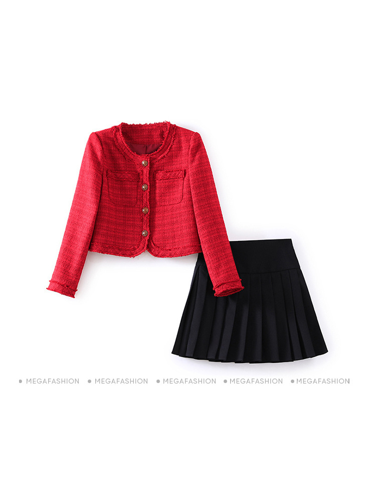 Mua CHENGRUI Pháp cao cấp cảm giác màu đỏ v cổ bong bóng tay áo đầm nữ mùa  hè khí chất thắt lưng ngắn Hepburn phong cách váy đỏ - Đỏ -