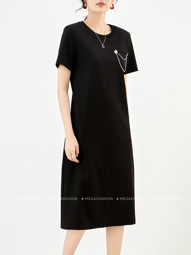 Váy đầm đen cá tính dáng dài qua gối phong cách Hàn Quốc MS2267 - Tìm  Voucher