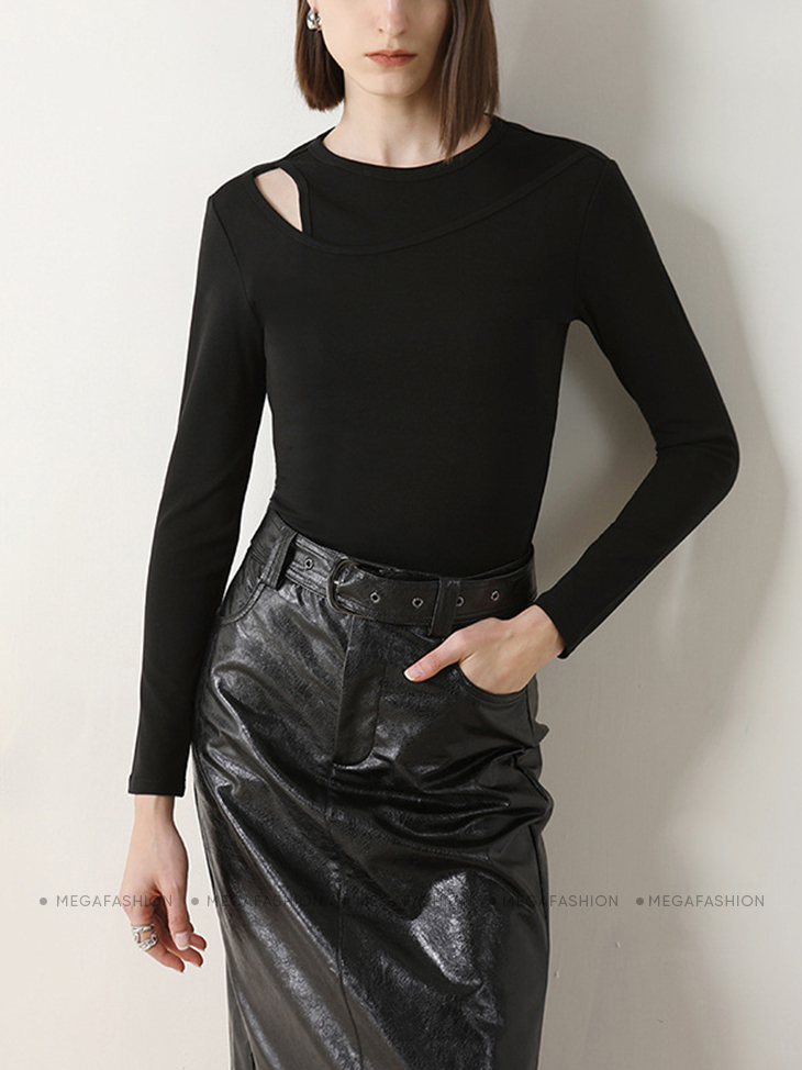 Váy len Zara dáng xuông màu ghi tối cổ bèo đen