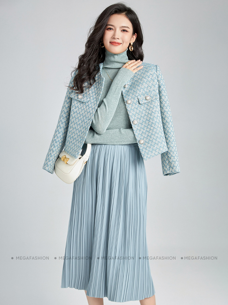 Đầm chữ A hai dây vải tweed HL22-13 | Thời trang công sở K&K Fashion